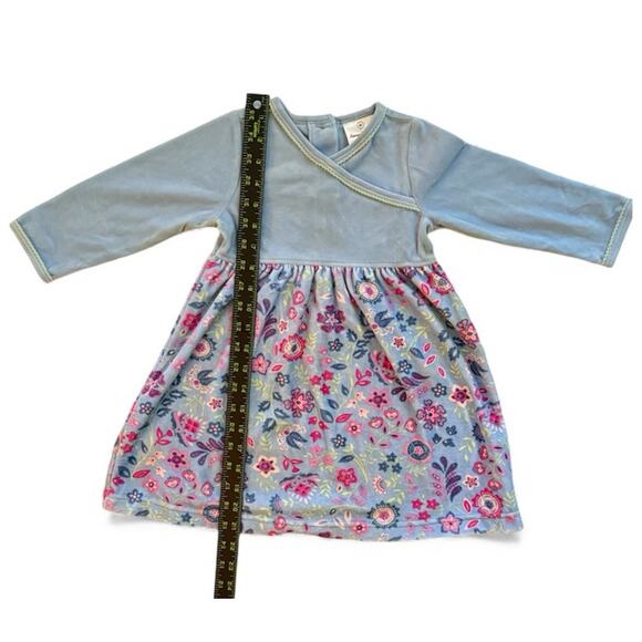 Hanna Andersson Velour Floral Dress Girls Long Sleeve Soft Cozy Size 80 NWT - Picture 2 of 8